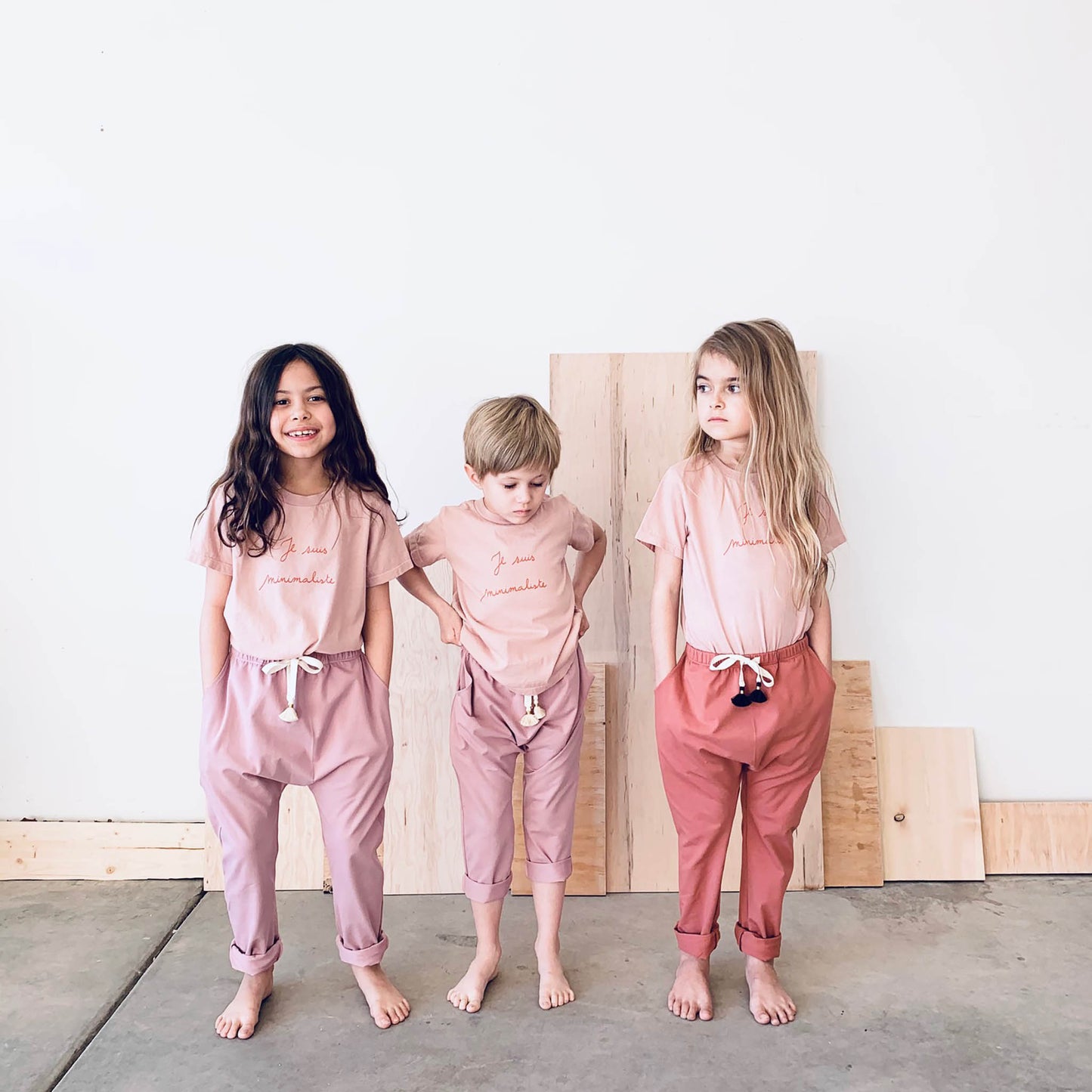 organic cotton harem pants with tassels - clay